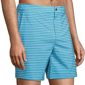 Land's End Swim Trunks XXL Lined 7" Hybrid Swim Shorts 4 Way Stretch $70
